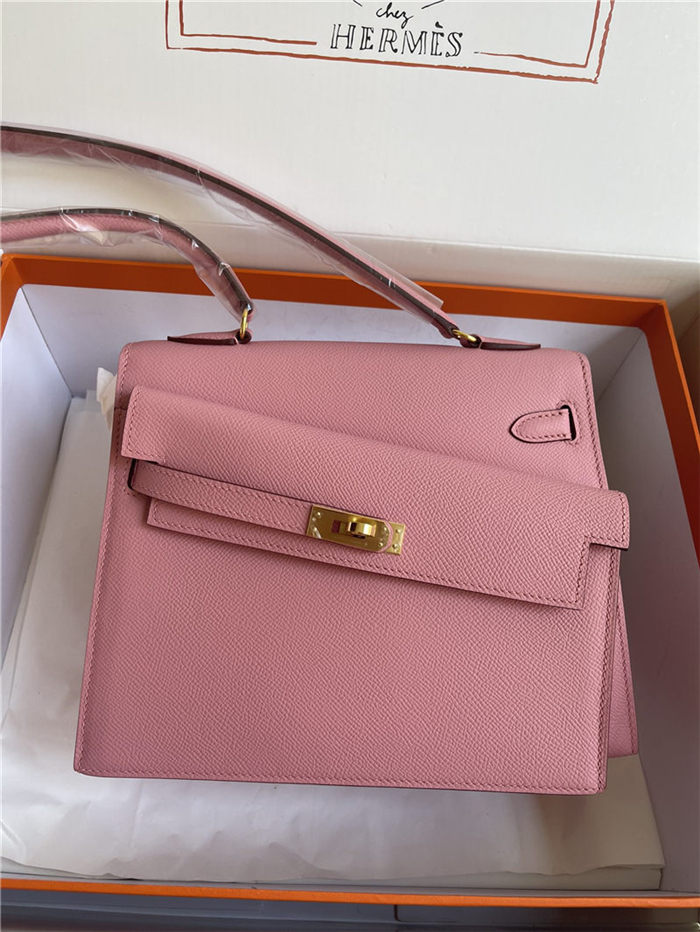 Hermes Kelly Sellier 25 Epsom WAX Pink High