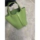 Hermes Picotin 18 Bag Clemence Leather In Lt-Green High