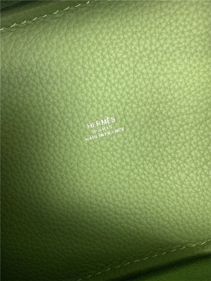 Hermes Picotin 18 Bag Clemence Leather In Lt-Green High