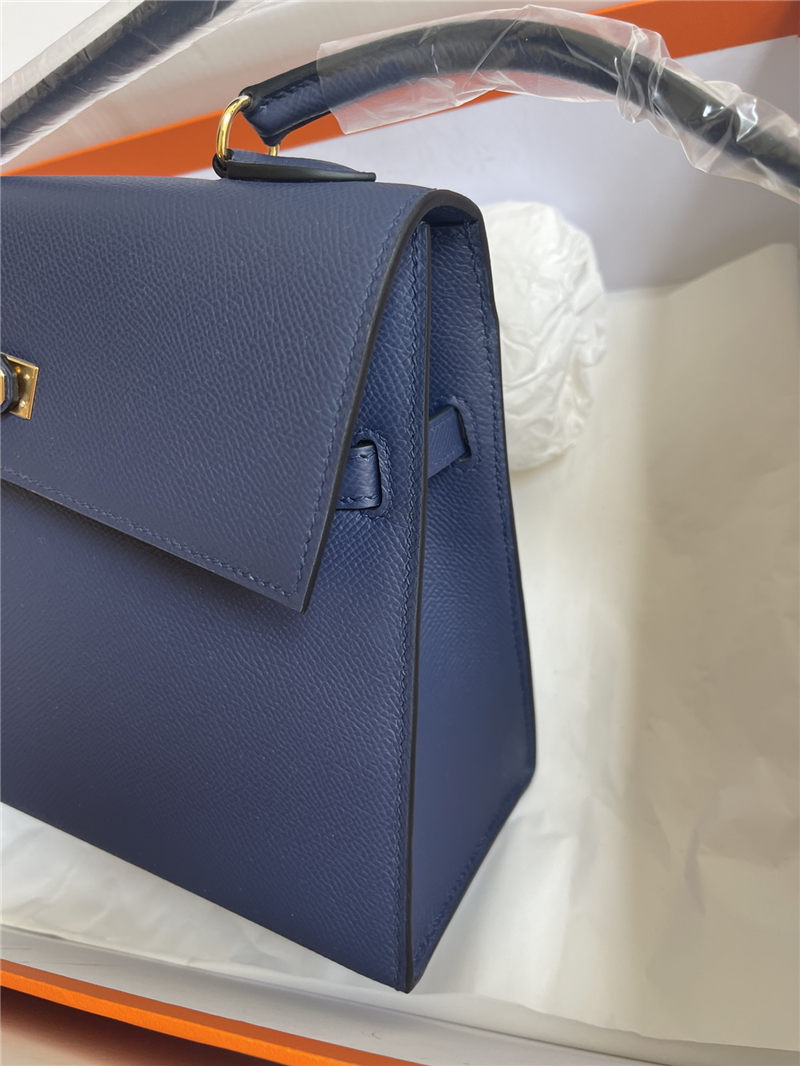 Hermes Kelly Sellier 25 Epsom WAX Navy Blue High