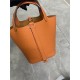 Hermes Picotin 18 Bag Clemence Leather In Orange High