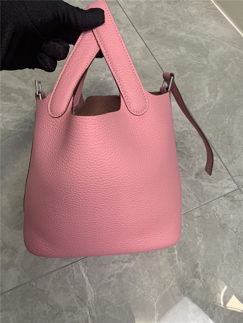 Hermes Picotin 18 Bag Clemence Leather In Pink High