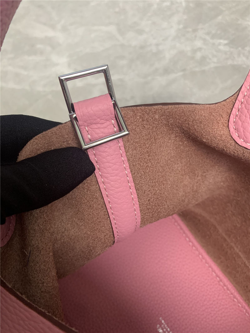 Hermes Picotin 18 Bag Clemence Leather In Pink High