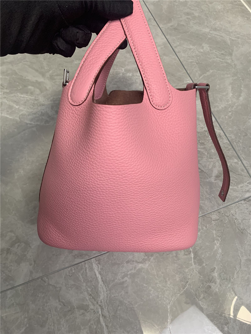 Hermes Picotin 18 Bag Clemence Leather In Pink High