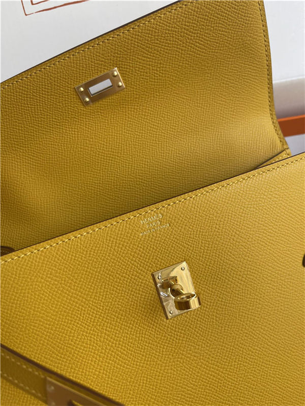 Hermes Kelly Sellier 25 Epsom WAX Yellow High