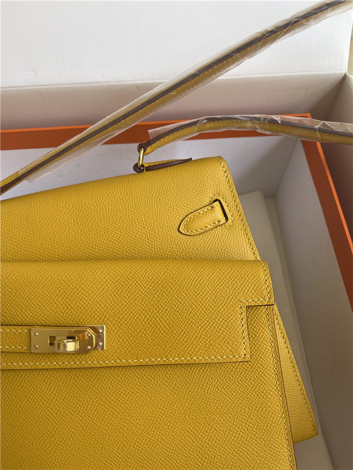 Hermes Kelly Sellier 25 Epsom WAX Yellow High