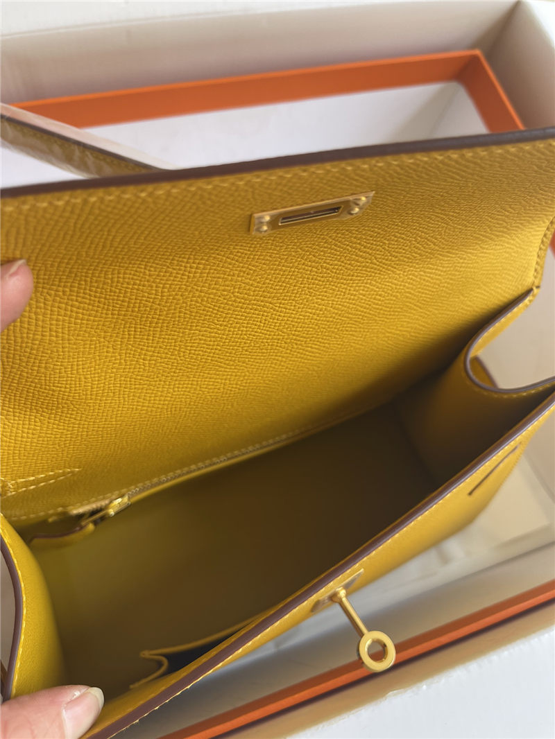 Hermes Kelly Sellier 25 Epsom WAX Yellow High