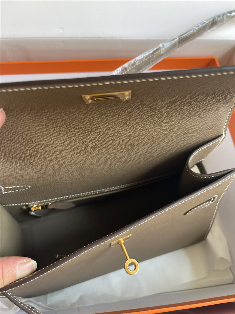 Hermes Kelly Sellier 25 Epsom WAX Etoupe High