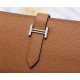 Hermes Bearn Gusset Wallet Epsom Calfskin In Camel High