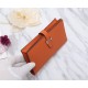 Hermes Bearn Gusset Wallet Epsom Calfskin In Orange High