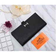 Hermes Bearn Gusset Wallet Epsom Calfskin In Black High