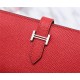 Hermes Bearn Gusset Wallet Epsom Calfskin In Red High