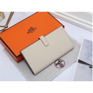 Hermes Bearn Gusset Wallet Epsom Calfskin In Beige High