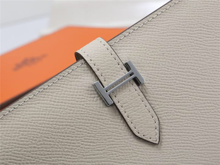 Hermes Bearn Gusset Wallet Epsom Calfskin In Beige High