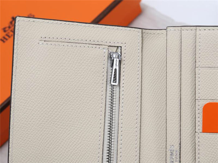 Hermes Bearn Gusset Wallet Epsom Calfskin In Beige High