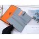 Hermes Bearn Gusset Wallet Epsom Calfskin In Grey-Blue High