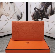 Hermes Dogon Combine Wallet Calfskin In Orange High