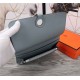 Hermes Dogon Combine Wallet Calfskin In Grey-Blue High