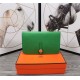 Hermes Dogon Combine Wallet Calfskin In Green High