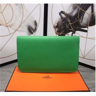 Hermes Dogon Combine Wallet Calfskin In Green High