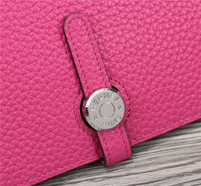 Hermes Dogon Combine Wallet Calfskin In Fuchsia High