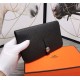 Hermes Dogon Combine Wallet Calfskin In Black High