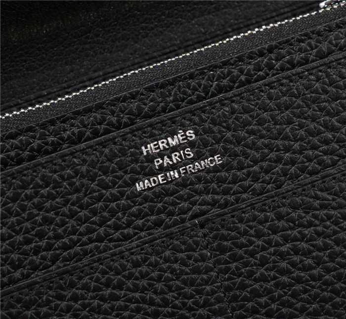 Hermes Dogon Combine Wallet Calfskin In Black High