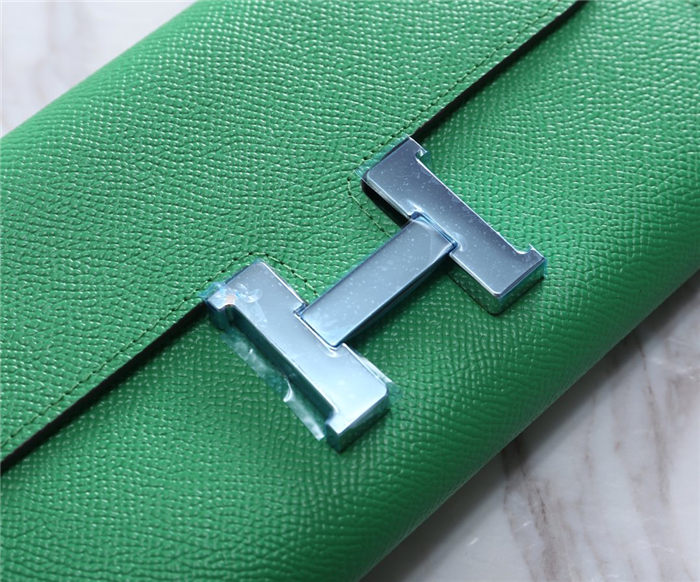 Hermes Constance Long Wallet Epsom Calfskin In Green High