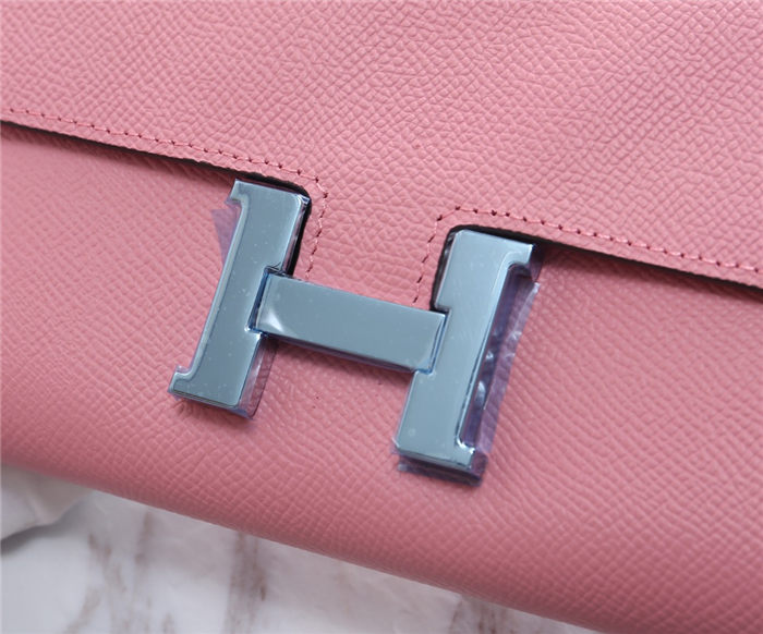 Hermes Constance Long Wallet Epsom Calfskin In Pink High