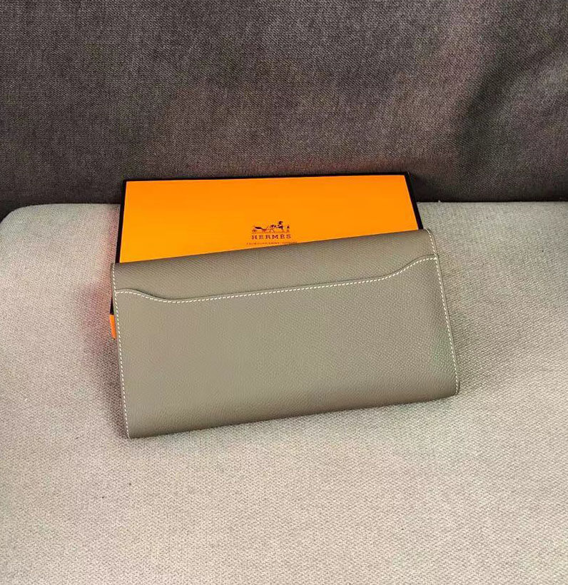 Hermes Constance Long Wallet Epsom Calfskin In Tourterelle High