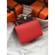 Hermes Mini Constance 18cm/24cm Epsom Bag Silver/Gold Metal Red High