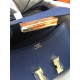 Hermes Mini Constance 18cm/24cm Epsom Bag Silver/Gold Metal Navy High