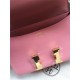 Hermes Mini Constance 18cm/24cm Epsom Bag Silver/Gold Metal Pink High