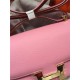 Hermes Mini Constance 18cm/24cm Epsom Bag Silver/Gold Metal Pink High