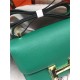 Hermes Mini Constance 18cm/24cm Epsom Bag Silver/Gold Metal Green High