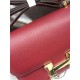 Hermes Mini Constance 18cm/24cm Epsom Bag Silver/Gold Metal Burgundy High