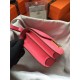 Hermes Mini Constance 18cm/24cm Epsom Bag Silver/Gold Metal Rose Red High