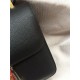 Hermes Mini Constance 18cm/24cm Epsom Bag Silver/Gold Metal Black High