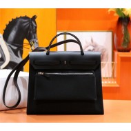 Hermes Herbag 31 bag Canvas and Leather Black High