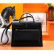 Hermes Herbag 31 bag Canvas and Leather Black High