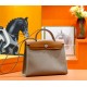 Hermes Herbag 31 bag Canvas and Leather Etoupe High