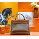 Hermes Herbag 31 bag Canvas and Leather Etoupe High