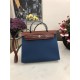 Hermes Herbag 31 bag Canvas and Leather Denim Blue High