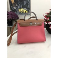 Hermes Herbag 31 bag Canvas and Leather Pink High