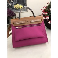 Hermes Herbag 31 bag Canvas and Leather Fuchsia High