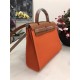 Hermes Herbag 31 bag Canvas and Leather Orange High