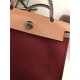 Hermes Herbag 31 bag Canvas and Leather Burgundy High