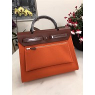 Hermes Herbag 31 bag Canvas and Leather Orange High