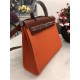 Hermes Herbag 31 bag Canvas and Leather Orange High