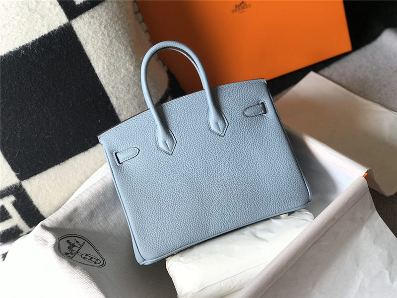 Hermes Birkin 25/30/35cm Bag Calfskin Silver/Gold Metal In Lt-Blue High